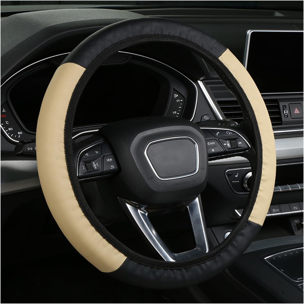 Car Steering Wheel Cover No Inner Ring Anti-Slip PU Leather Steering Wheel Cover - Sport Style Auto Interior Styling Accessory