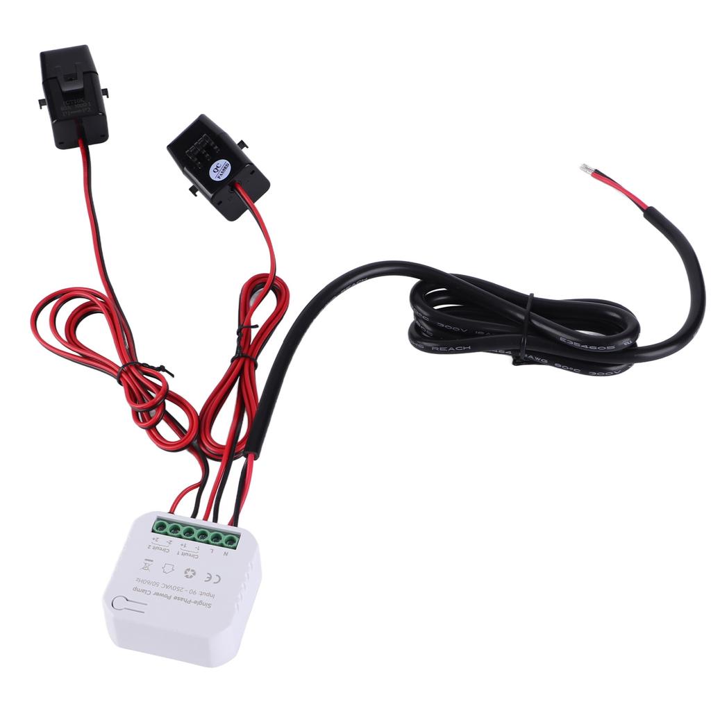 WiFi Single Phrase Energy Meter with Clamp Electricity Power Consumption Monitor for Tuya 90‑250VAC