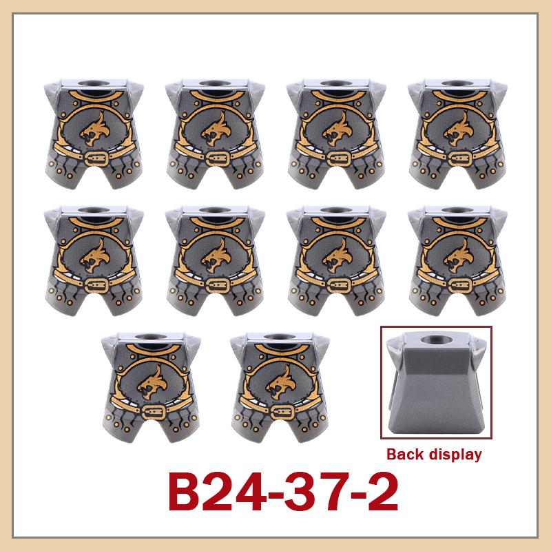 Medieval Military Castle Knight Armour Shoulder Armor Building Blocks Soldier Figure Parts Printed Army Warrior Bricks Toy Gifts