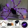 Scary Halloween Spider 2 In 1 LED Halloween Spider Costume for Cosplay, Plush Spider Backpack Costume With Purple Light