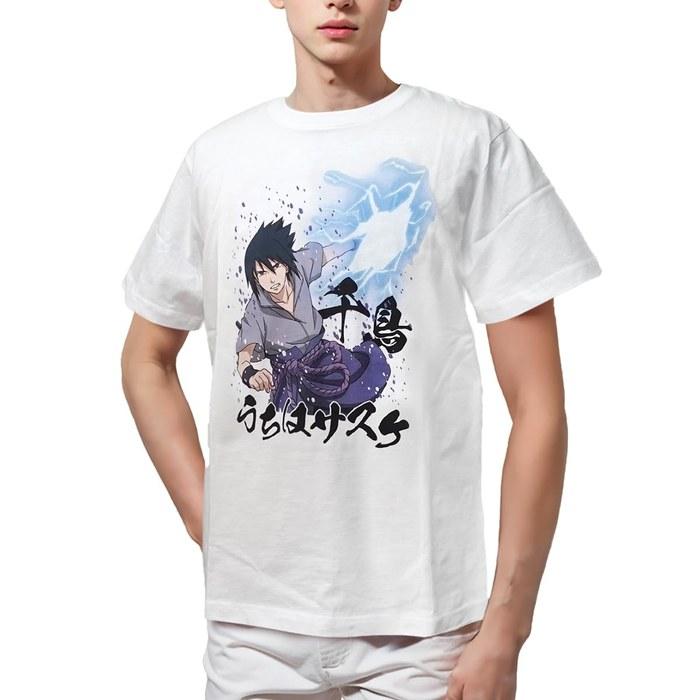 Sasuke T-Shirt NARUTO Shippuden Character Goods Short Sleeve Oversized White