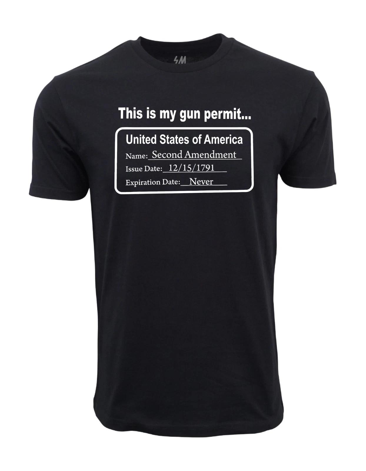 Men s Casual Graphic The 2nd Amendement My G Permit Graphic T shirt... XXL