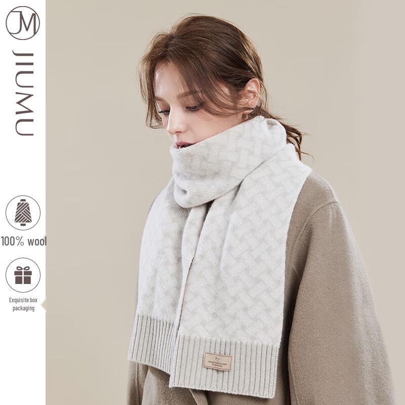 JIUMU Women's Pure Wool Warm Scarf