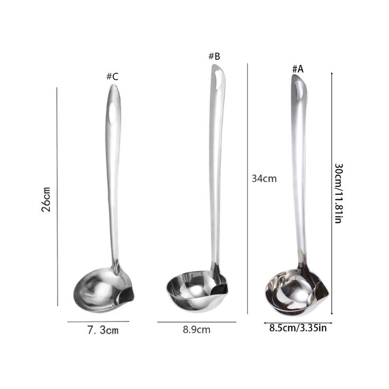 Long Handle Oil Soup Separate Spoon Home Strainer Cooking Colander Kitchen Scoop Stainless Steel Ladles Dinner Tableware