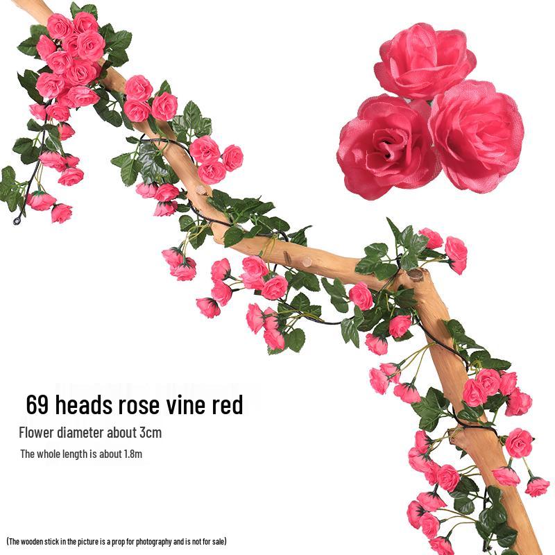 Rattan Vine Decorative Fake Leaves for Ceiling and Pipe Covering