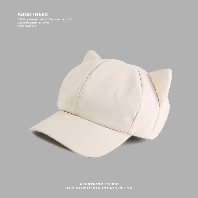 Koreanische Version von Niedlicher Katzenohrenhut für Damen Achteckiger Hut Britischer Retro Süße Entenzungen-Baskenmütze Japanische Schiebermütze für Herren