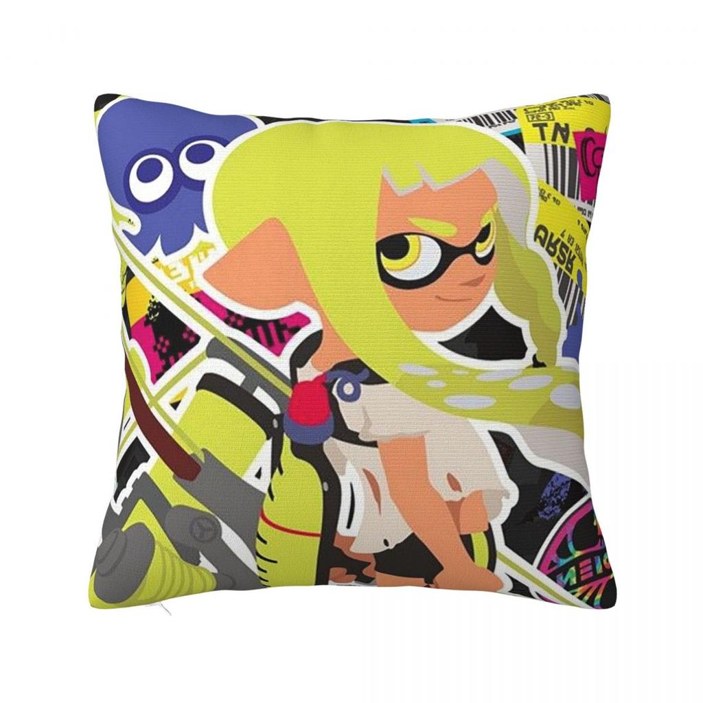Cartoon Popular Splatoon Game Square Pillowcase Pillow Cover Cushion Zip Decorative Comfort Throw Pillow for Home Car