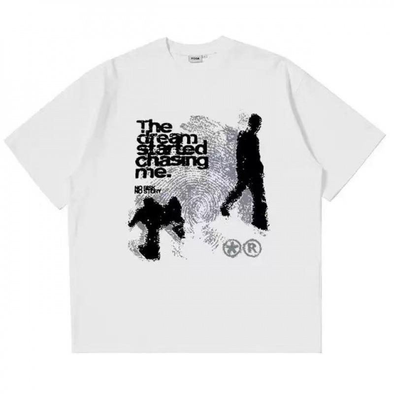 New hip-hop street short-sleeved summer creative bottoming shirt pure cotton T-shirt