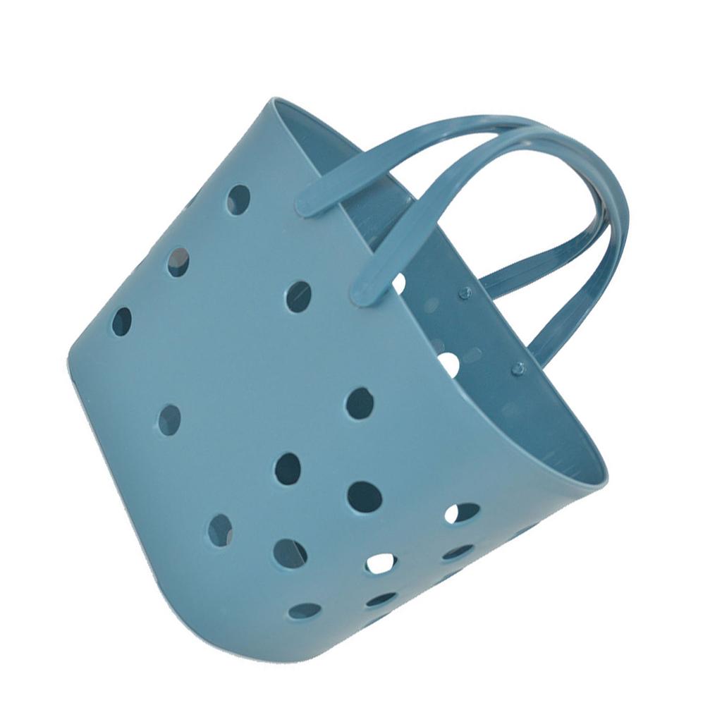 Shower Storage Basket Portable Handle Versatile Hollow Design Bath Storage Basket Organizer Bin for