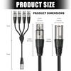 Professional XLR 3Pin Music Splitter Cable 0.6M Connect 4Devices XLR Y Splitter Cable For Recording Live Performances