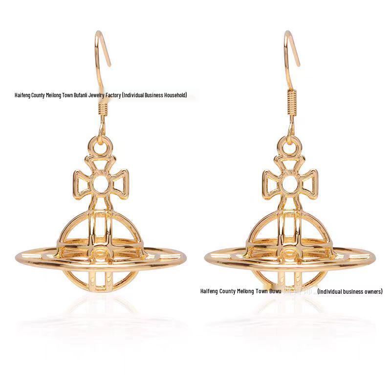 3D-комплект из ожерелья и серег «Сатурн» в стиле императрицы Цыси - Элегантный женский модный аксессуар