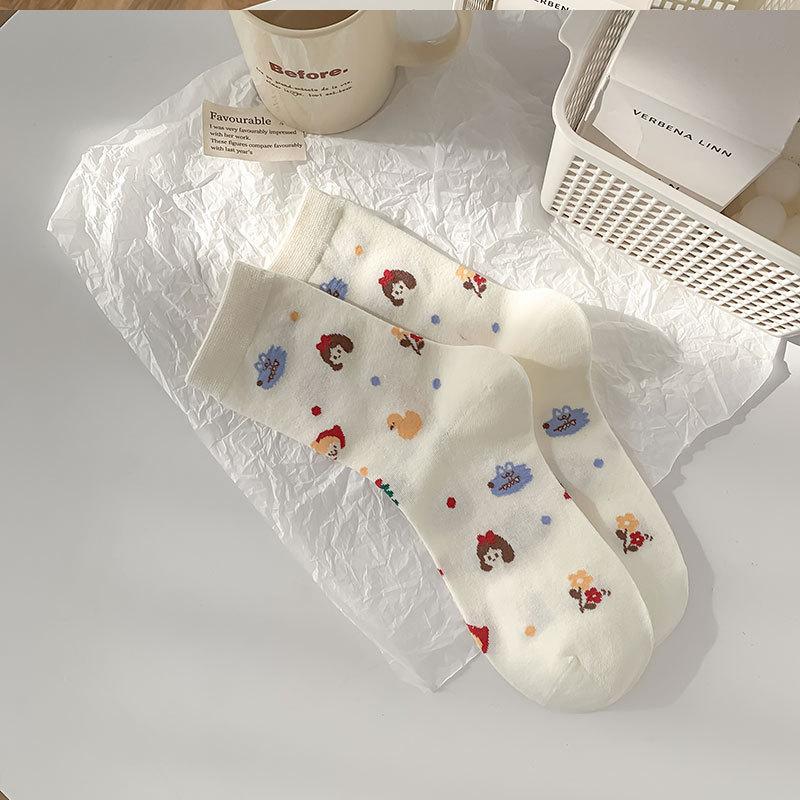 Spring And Autumn Fairy Tale Town Series Of Tube Socks Trendy Girl Cute Cartoon Little Red Riding Hood Stockings