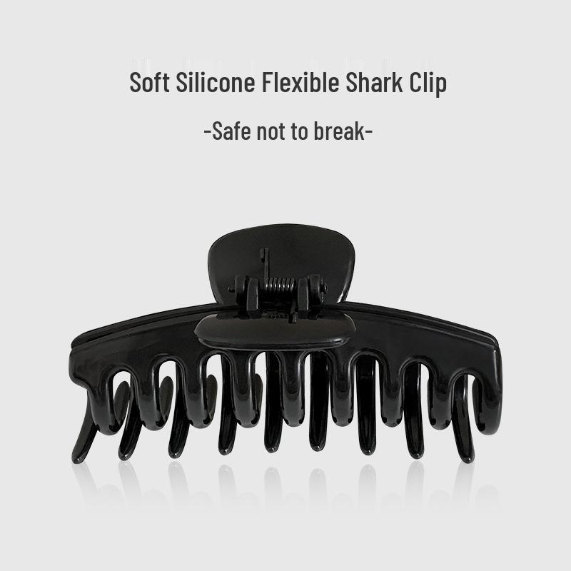 2025 Soft Silicone Shockproof Shark Hair Claw Clip - Durable, High-End Accessory