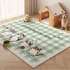 VIKAMA White Plaid Pet Mat Non Slip Waterproof Floor Rug for Dog Cat Bed Crate Kennel Washable Reusable Pet Friendly