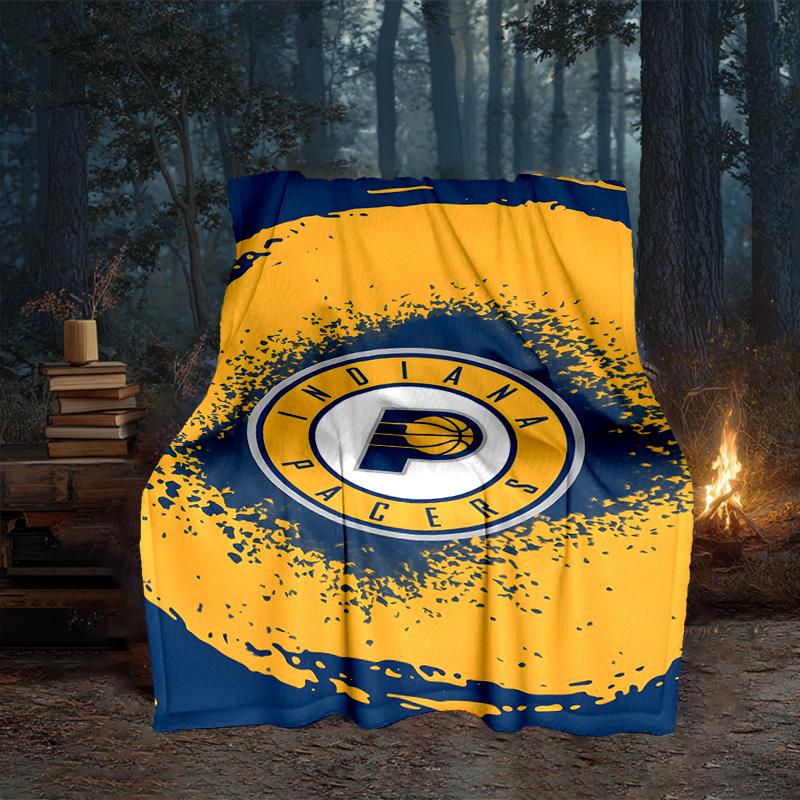 basketball Pacers Neon Art Blanket Flannel Throw for Sofa, Travel, Camping, Livingroom, Office, Chair and Bed Soft and Warm Holiday gifts