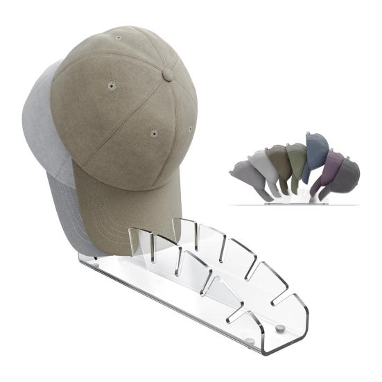 Baseball Cap Holder Large Capacity Transparent Anti-slip Stable Acrylic Space-saving Anti-crack Desktop Peaked Hat Storage Display Stand Shop