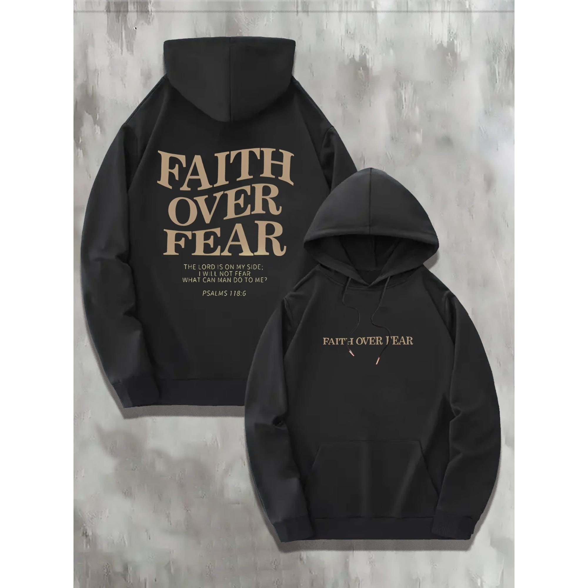 

Autumn Winter Faith Over Fear Print Graphic Hoodie for Men Harajuku Hip Hop Pullover Sweatshirt Unseix Oversize Sportswear Top 3XL
