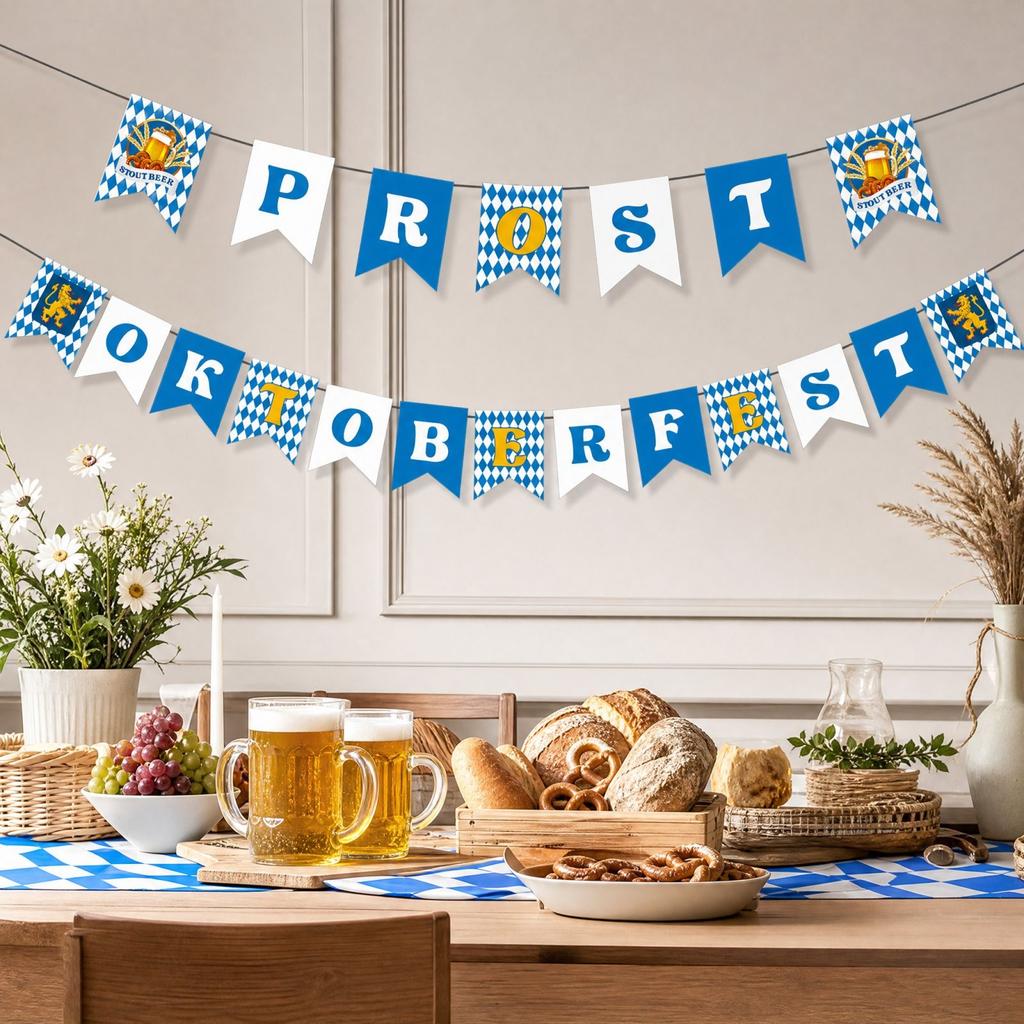 Oktoberfest Party Decorations Festival Pennant Bunting for Home Bar Pub