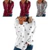 Women Casual Tunic Crew Neck Long Sleeve Star Print Tee Top Blouse For Daily Comfort And Style