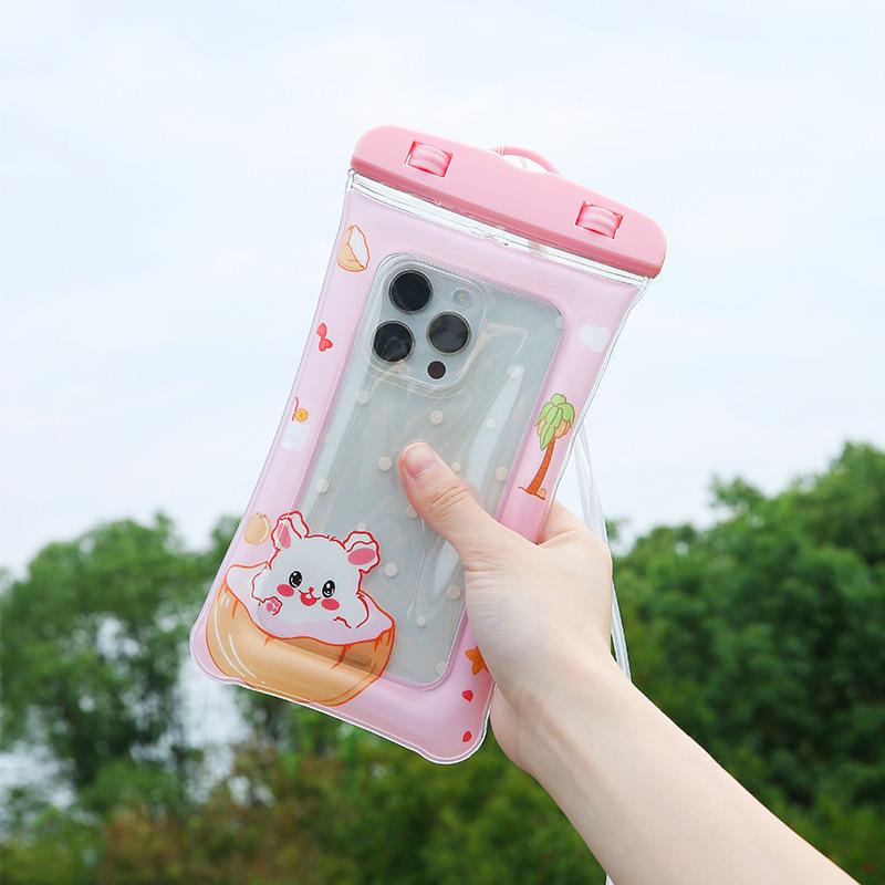 Cartoon Full View Waterproof Case For Phone Underwater Snow Rainforest Transparent Dry Bag Swimming Pouch Big Mobile Phone Cover
