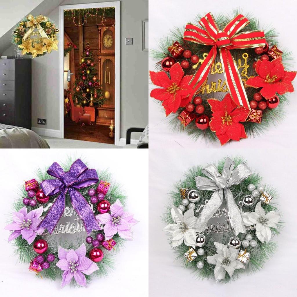 Luxurious Pvc Christmas Wreath For Front Door Elegant Xmas Party Garland Decor
