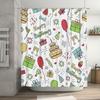 Colorful Happy Birthday Shower Curtain for Bathroom Decor Perfect Gift Idea for Party Supplies