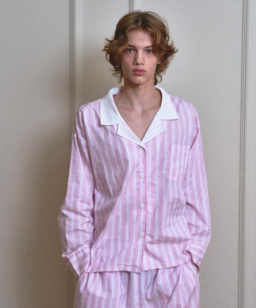 [VINAJ] Jenny Stripe Pajama Shirt [Shipped from Korea] 100% Authentic S-M