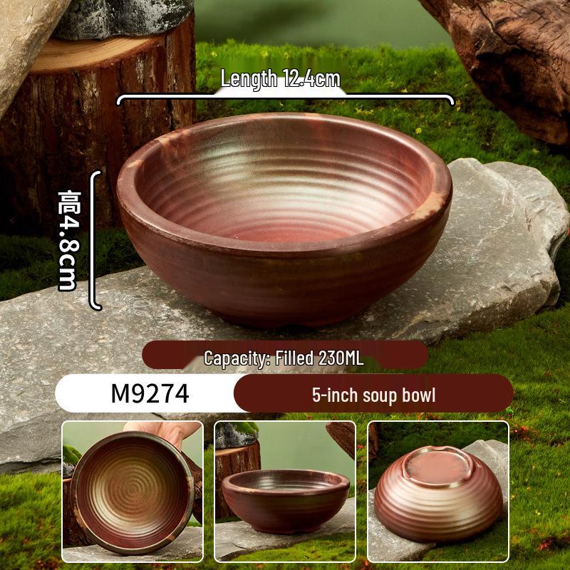 Melamine Plate for Gourmet Hot Pot, Barbecue & Shrimp: Mountain & Field Design