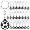 24pcs Football Keychains Portable Keyrings With Soccer Pendants Party Favors Sport Keychains Carnival Game Reward Gifts