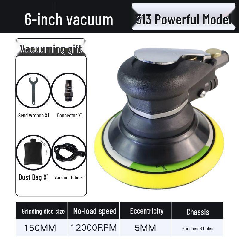 5" & 6" High-Speed Pneumatic Sander and Polisher, Model 313 Handheld Air Grinder