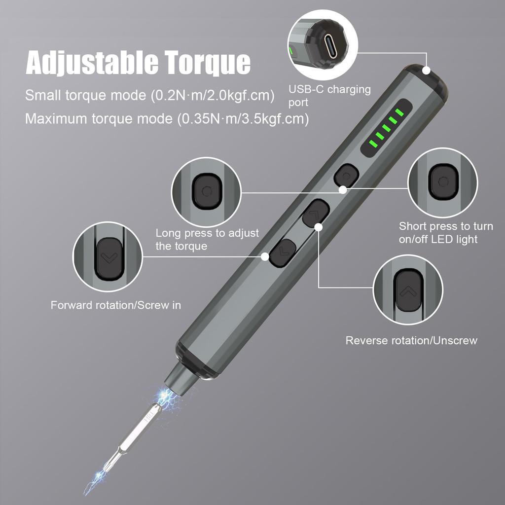 68 in 1 Mini Precision Electric Screwdriver Set 64 Magnetic Screwdriver Drill Bits 5 Torque Settings Power Repair Tool Kit