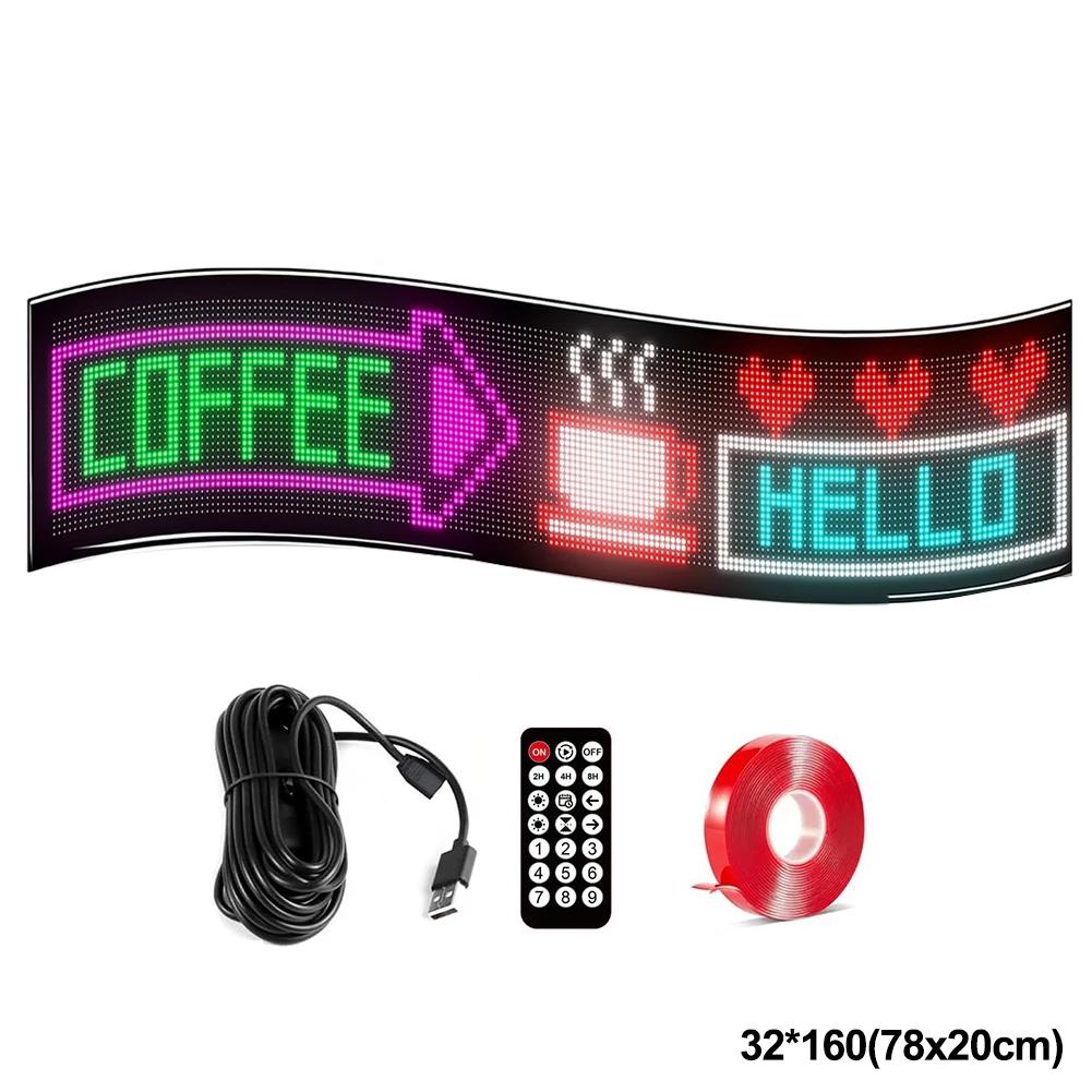 Business Advertising LED Matrix Pixel Panel RGB Pattern Car Graffiti Scrolling Text Animation Shop Reminder Light Bluetooth Lamp