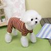 Pet Clothes Home Clothes Teddy Bichon Puppy Cat Striped Home Clothes Pajamas 25 Leather Label Bear Striped Four Legs