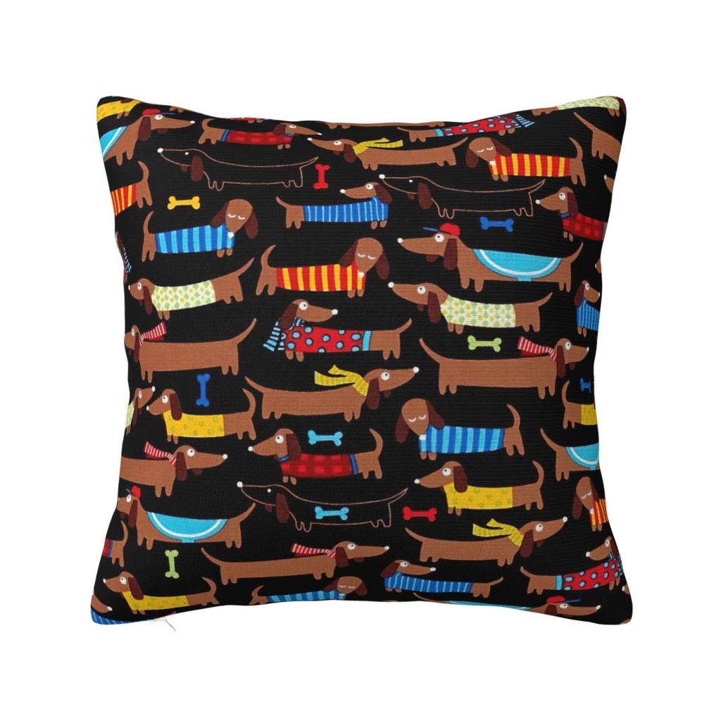 Dachshund Pillow Cases Gift for Animal Dog Lover Cushion Covers Awesome Polyester Decorative Pillowcase for Home 18x18