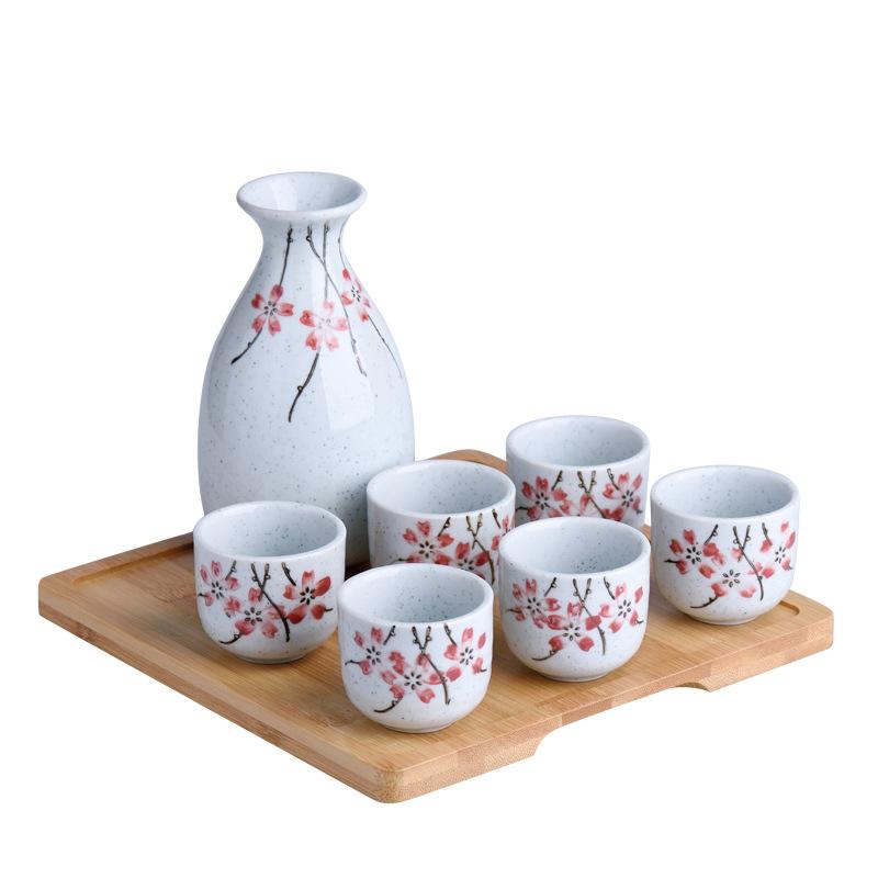Japanese Sake Set Ceramic Retro Home Sake Bottle Warm Wine Cup Gift