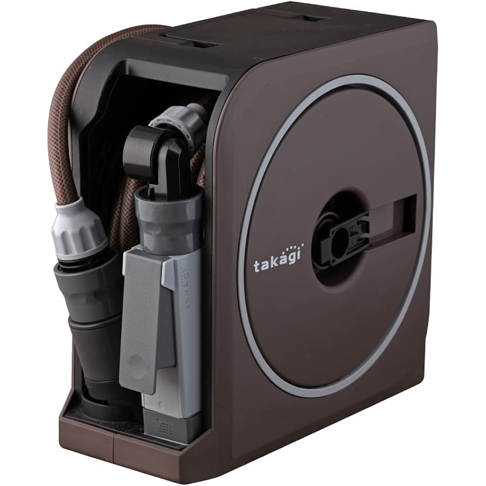 Takagi (Takagi) Hose Hose Reel NANO NEXT 10m (BR) Brown Stylish RM1110BR