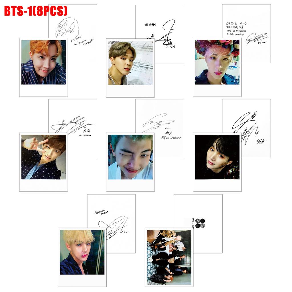 8 sztuk/zestaw K-POP BTS Album Wings Signature Photo Card LOMO