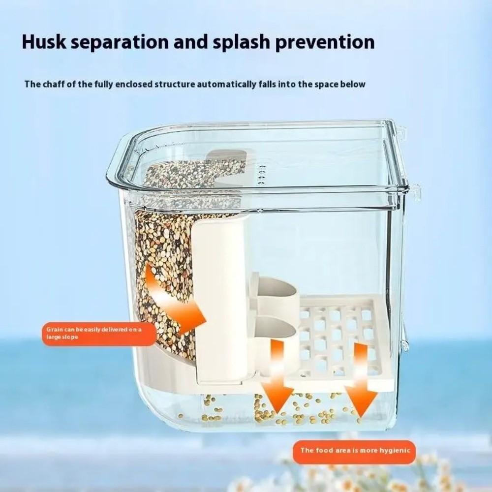 Transparent Bird Automatic Feeder Large Capacity Double Slot Hanging Cage Feeder Detachable Splash Proof Parrot Food Holder Yard