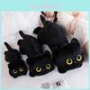 Soft Grey And Black Cat Plush Toy For Girls Perfect As A Bedside Hugging Pillow