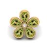 7X5mm Pear Peridot 925 Sterling Silver Gold Vermeil Five Stone Daisy Flower Women Engagement Ring