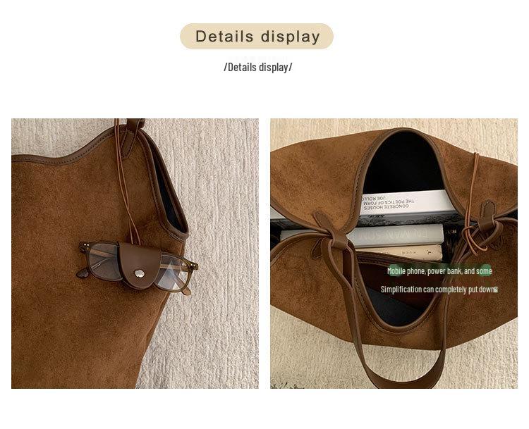 Sac cabas bandoulière grande capacité style rétro pour femme, collection automne/hiver 2025