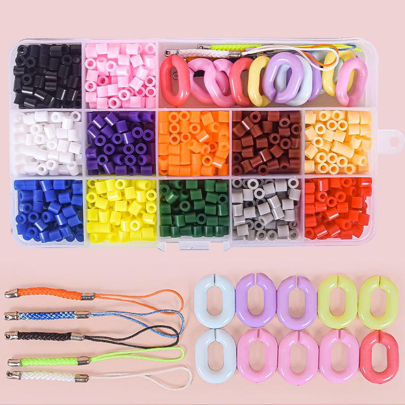Perler & Hama Beads 15-Compartment Ring Set, 1200-Piece 3D Puzzle Educational Toy for Kids