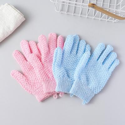1Pair Bathing Gloves Bath Exfoliating Five-Finger Gloves Scrub Sponge Gloves