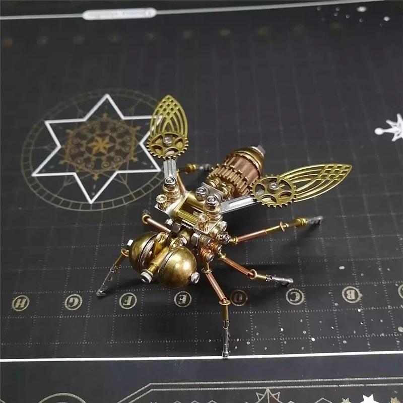 Biene & Wespe 3D Metallpuzzle - Künstlerisches Insektenmodell, Herausforderndes Handgefertigtes Geschenk für Heimdekoration oder Schreibtischzubehör