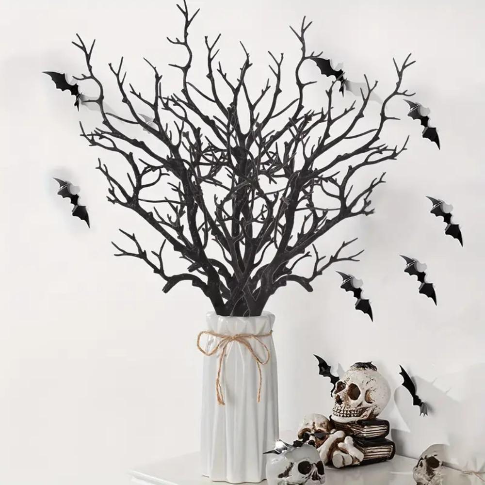 5pcs Black Artificial Plastic Tree Branch Antlers Shape Withered Branch  Halloween Day