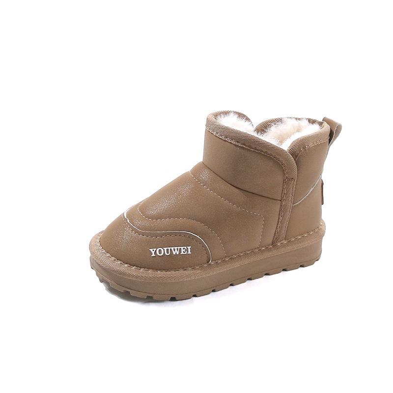 

Зимой 2025 года популярные бархатные и утепленные снегом хлопковые модные универсальные термоботинки для девочек и ботинки для мальчиков 26-31 yards, 6 pairs in one hand