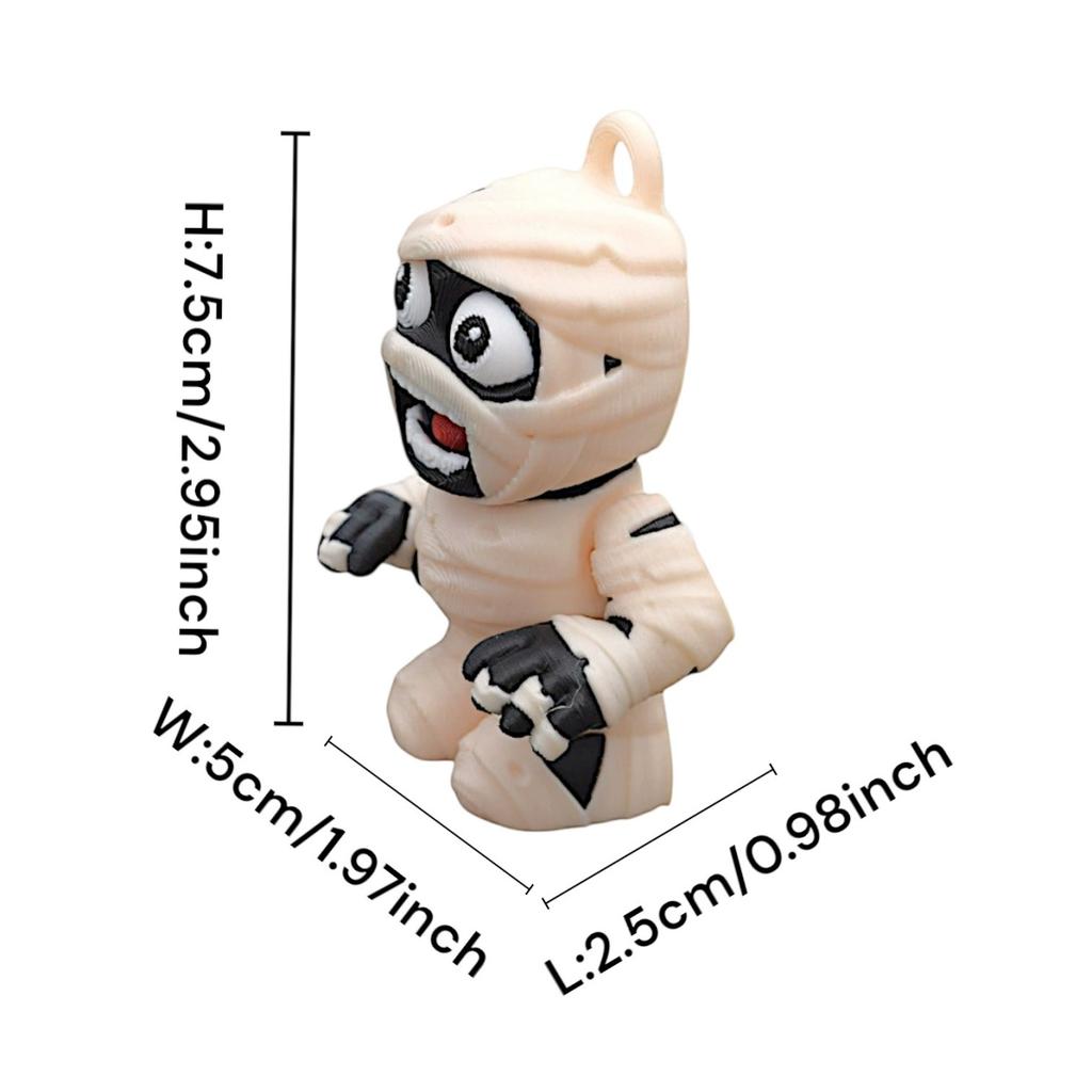 3D Printing Halloween Funny Mummy Ornaments, Movable Joints, Desktop Decoration Dolls, Party Atmosphere Decoration Props