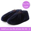 Thick Flannel Shoe Covers 1 Pair Portable Reusable Non-slip Overshoes for Travel Hotel Indoor Foot Protection