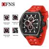 Oufanni Sportive Quartz Chronograph: Stylish Tonneau Men's Watch for Students with Multifunctional Design