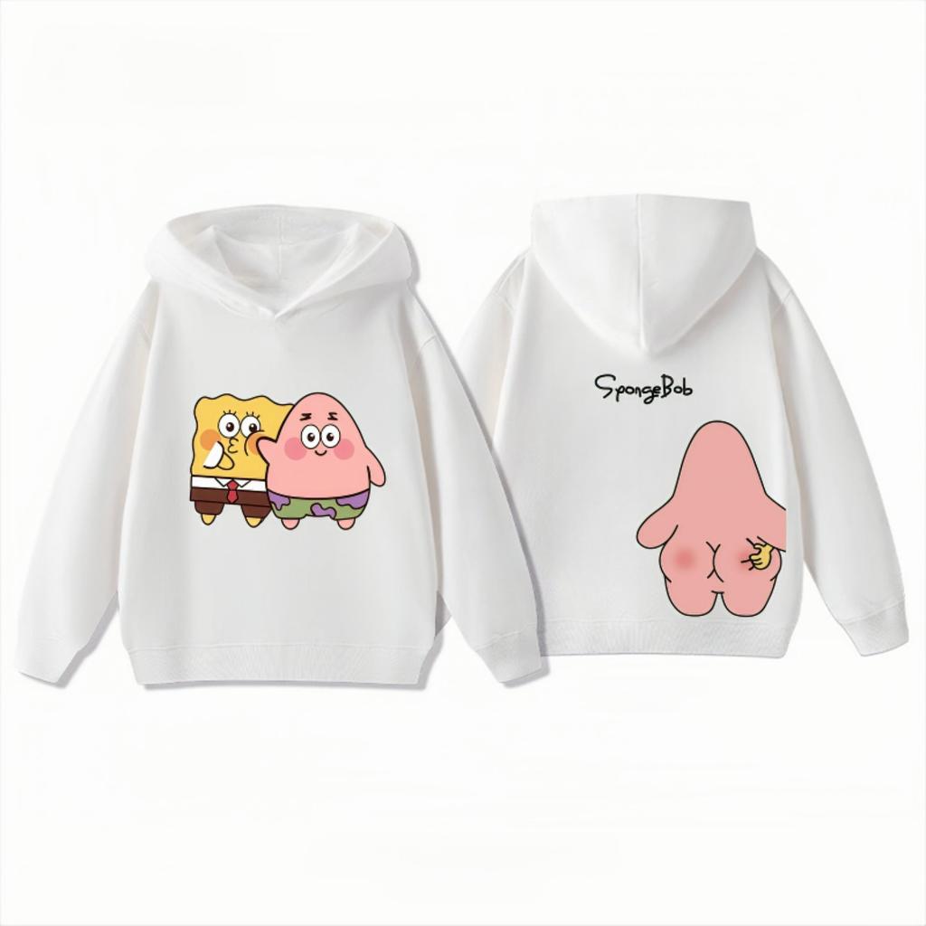 Potdemiel SpongeBob and Patrick Children's Hoodies 3-12Y, Sports Casual Cute, Autumn Winter Warm Hoodies